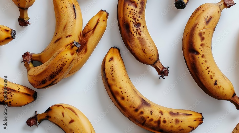 brown bananas on white surface with a brown stem visible brown bananas on white surface with a brown stem visible
