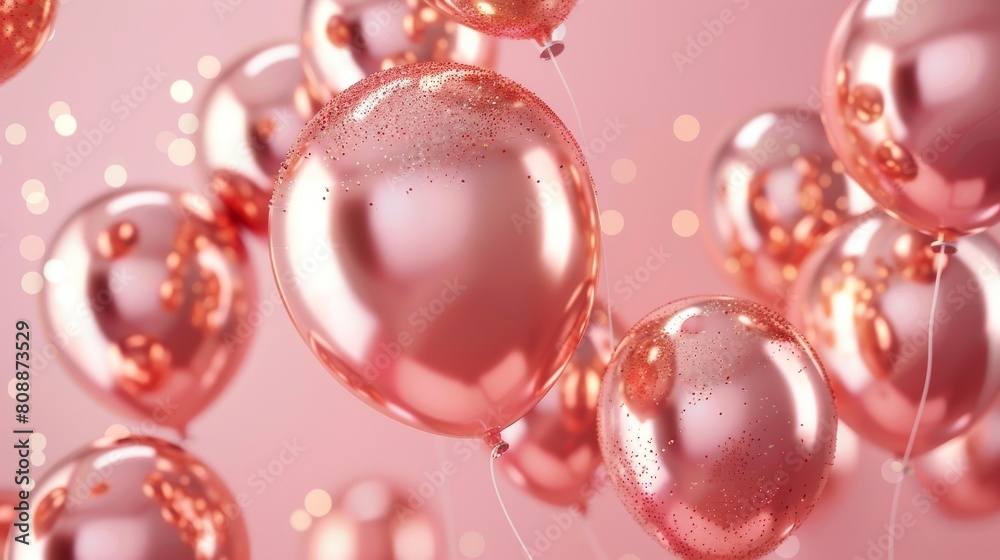 A 3D render of the phrase 'HAPPY NEW YEAR' on a rose gold foil balloon A 3D render of the phrase 'HAPPY NEW YEAR' on a rose gold foil balloon
