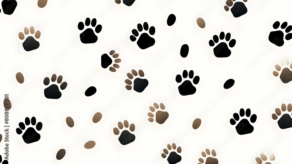 Fototapeta premium dog paws print pattern abstract graphic poster background