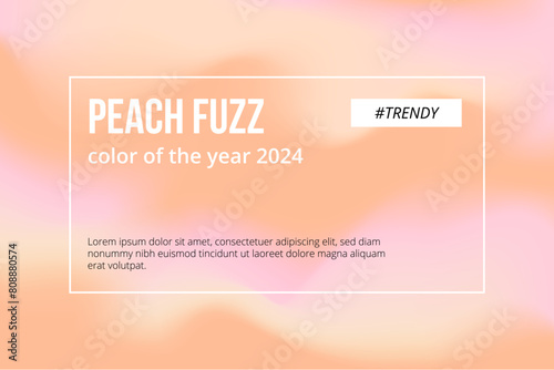 Peach fuzz background. Trendy color of the year 2024. Vector illustration
