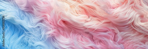 Vibrant Pastel Blue and Pink Fur Texture Abstract Background for Creative Design