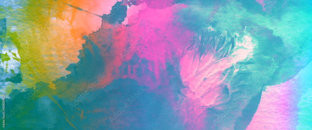 Vector creative vibrant grunge watercolor art abstract paint stains with soft watercolor background.