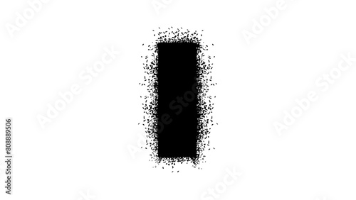 letter I with Spray Paint Drips, black isolated silhouette