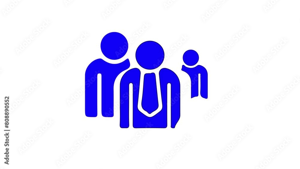 A team of people icon, Animated loop out transparent white background, A team of people icon, Animated loop out transparent white background,