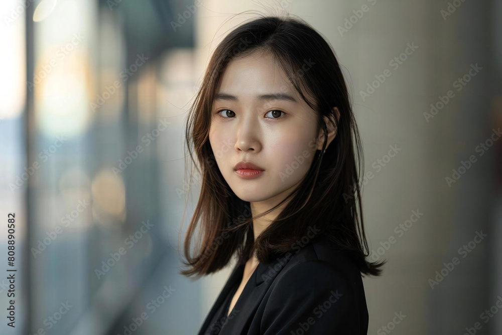 Fototapeta premium The Ambitious Young Asian Woman: Portrait of Success
