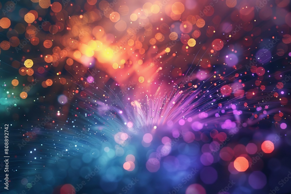 vibrant explosions of color illuminating the night sky abstract fireworks display digital illustration