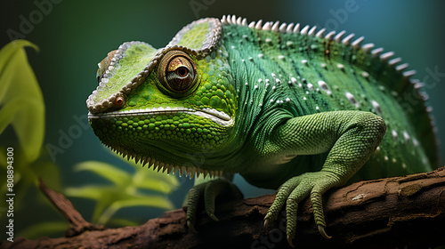green iguana on a branch © Micro