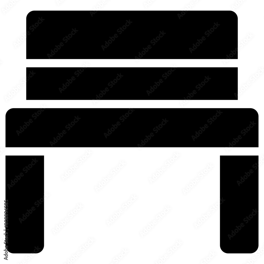bench solid icon bench solid icon