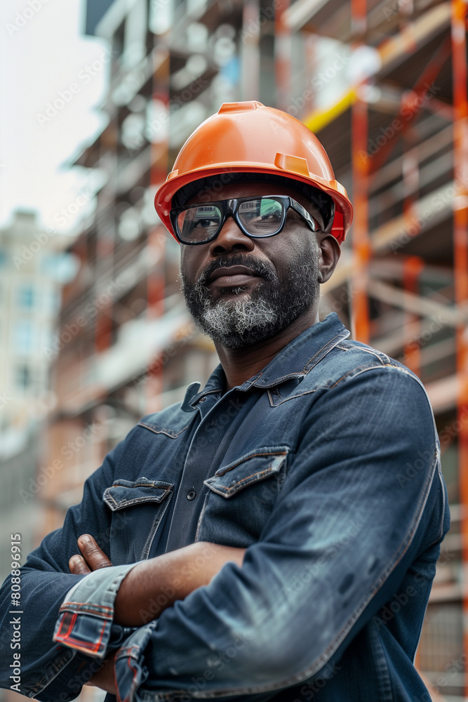 portrait of construction worker mature man with helmet portrait of construction worker mature man with helmet