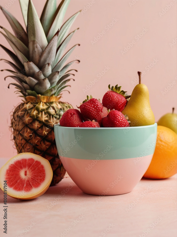 Beautifully arranged various fruits in a bowl Beautifully arranged various fruits in a bowl