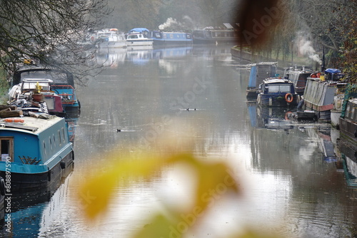 Boats In The Lea River in London photo