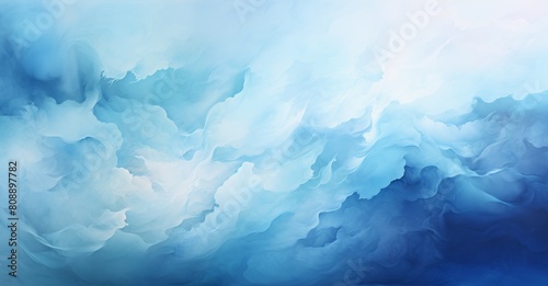 Serene abstract background depicting gentle swirls and waves of blue and white, reminiscent of a peaceful sky or tranquil ocean, suitable for peaceful themes and creative backdrops photo