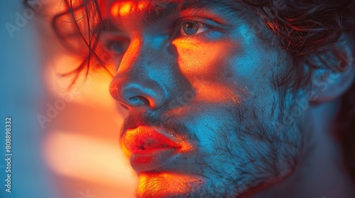 A Colourful Photo of a Male Model in Modeling