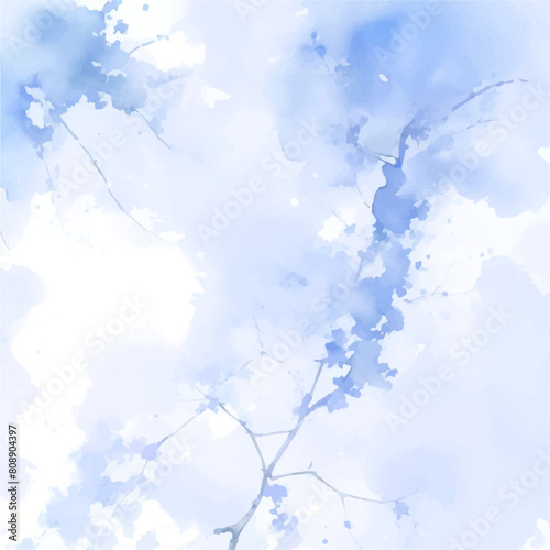Blue Sky Watercolor Background