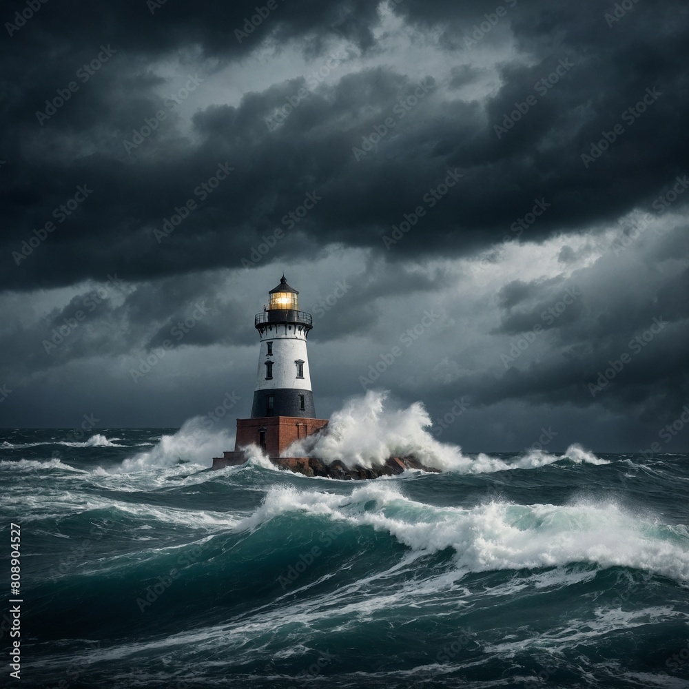 Helen Keller's Guidance: An image of a lighthouse guiding ships through stormy waters, symbolizing Helen Keller's role as a beacon of hope and guidance.
