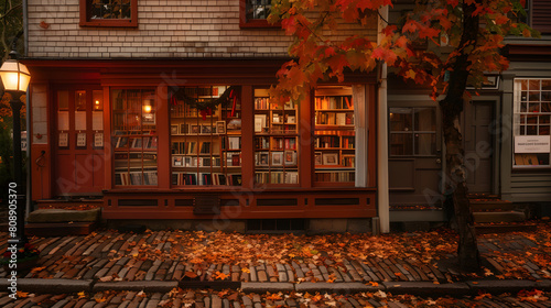 Dawn at an old-world bookstore in New England - A hallmark of US Literature