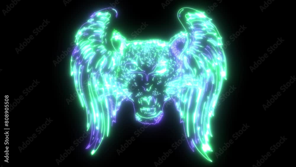 video of leopard head with wings video of leopard head with wings