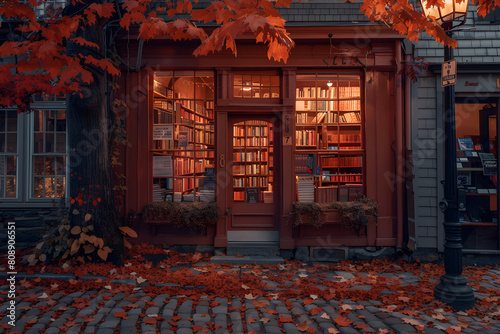 Dawn at an old-world bookstore in New England - A hallmark of US Literature