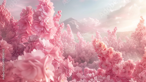 Pink Floral Background, Pink Flower sea
