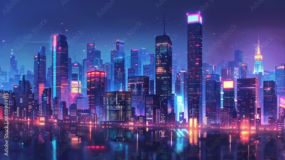 A stunning digital painting of a futuristic cityscape. A stunning digital painting of a futuristic cityscape.