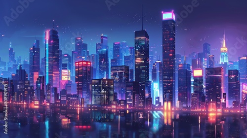 A stunning digital painting of a futuristic cityscape.