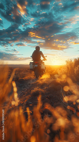 Exploring the Australian Outback: A Photorealistic Journey on a Motorbike