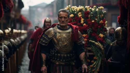 Solemn funeral procession for Roman Emperor photo