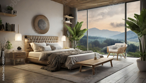  Modern comfortable bedroom interior Comfortable modern living space © Kwangvann Ztudio