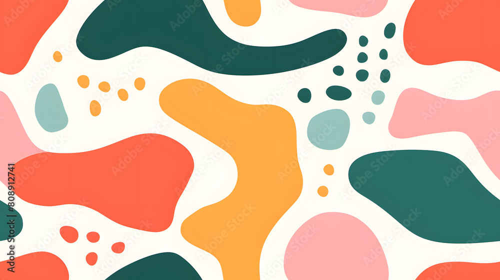 modern color palate organic shapes pattern abstract graphic poster background