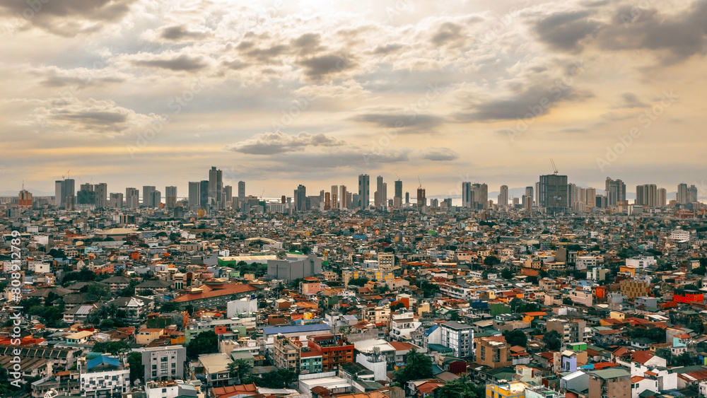 Aerial view of manila city before sunset Aerial view of manila city before sunset