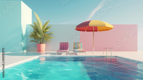 A Pool Party Scene in the Summer Time, Swimming Pool, Summer, Fun, Travel, Vacation