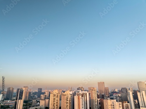 Fotos aéreas da região do Brooklin em São Paulo. Zona Sul, ao amanhecer, e também o skyline dos prédios mais modernos. photo