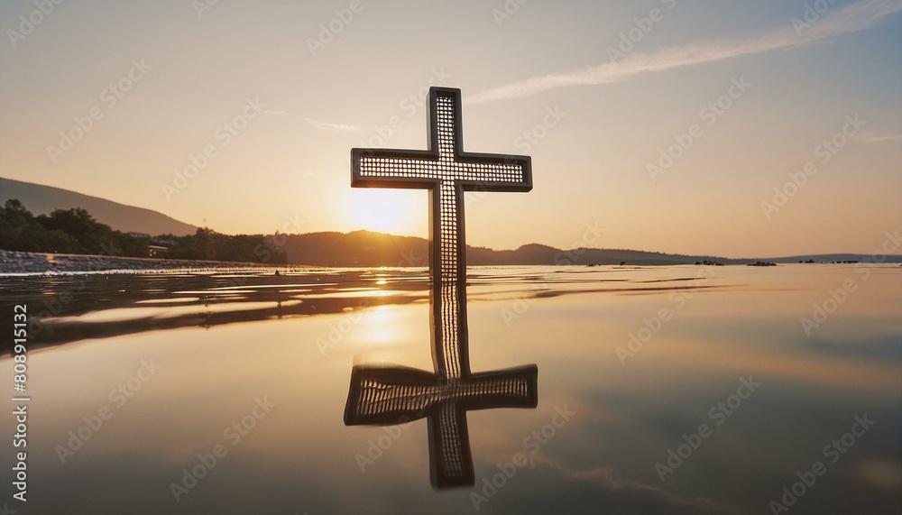 THe Cross Standing In THe Water By The Sunshine. THe Cross Standing In THe Water By The Sunshine.