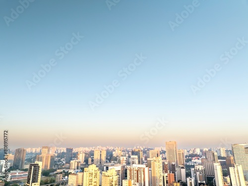 Fotos aéreas da região do Brooklin em São Paulo. Zona Sul, ao amanhecer, e também o skyline dos prédios mais modernos. photo