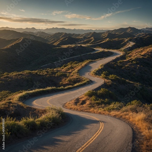 Helen Keller's Journey: An image of a winding road disappearing into the horizon, symbolizing Helen Keller's journey of self-discovery and growth.
 photo