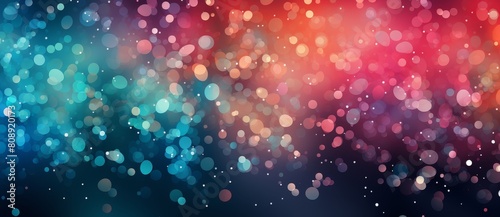 Vibrant and colorful bokeh background with red and blue light blur for festive design and texture. Perfect as a celebration backdrop or holiday wallpaper with vivid dots and circles