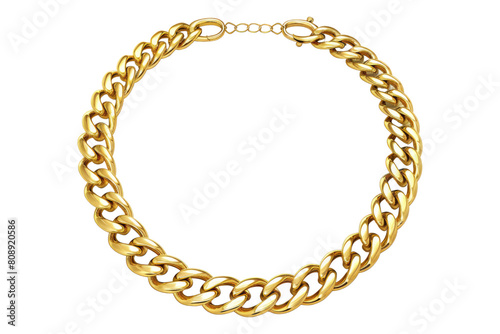 Gold necklace Isolated on transparent background