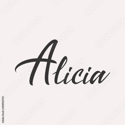 Alicia English name greeting lettering card