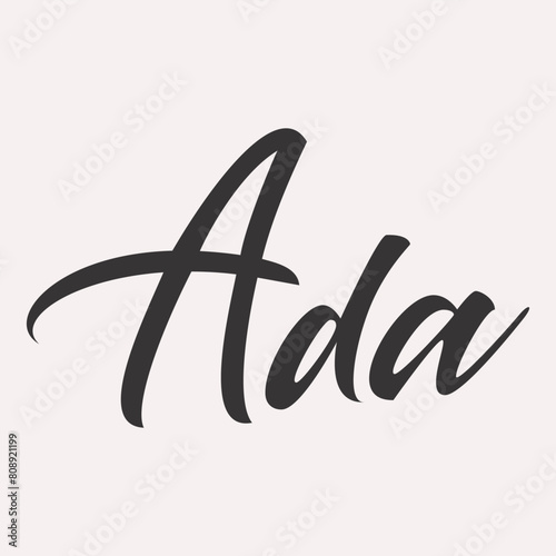 Ada English name greeting lettering card