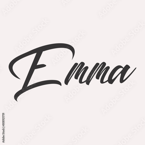 Emma English name greeting lettering card