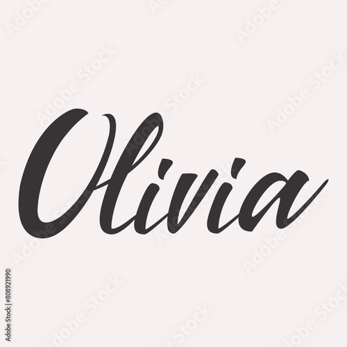 Olivia English name greeting lettering card