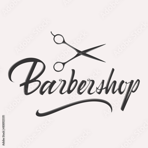 Barber shop hand written lettering calligraphy logotype