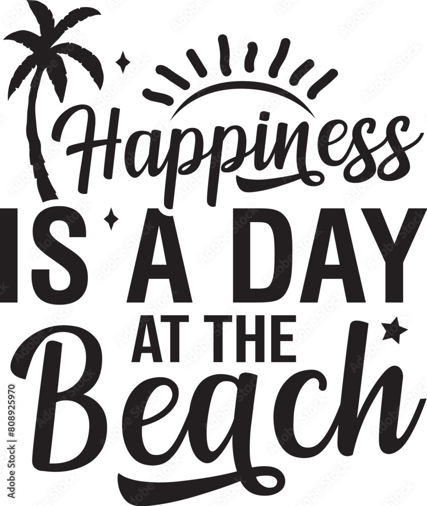 Obraz premium Happiness is a day at the beach