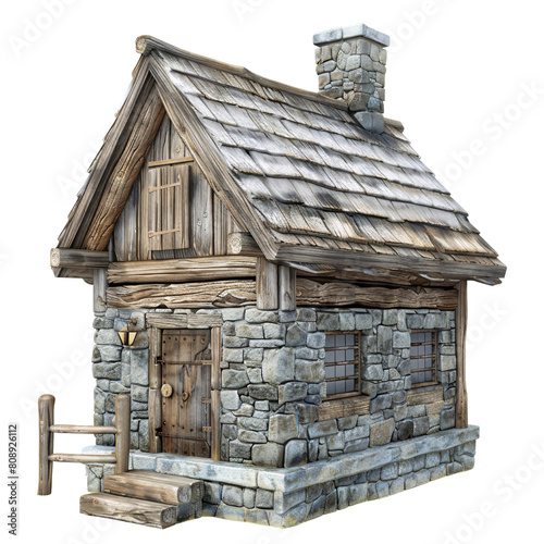 blockhouse element_hyperrealistic_hyper detailed_isolated on transparent background
