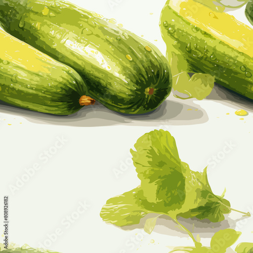 Seamless Colorful Cucumber Pattern