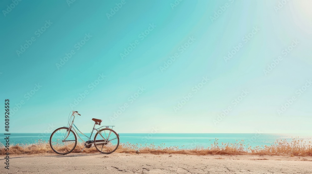 bicycle , horizon,  with copy space. world bicycle day