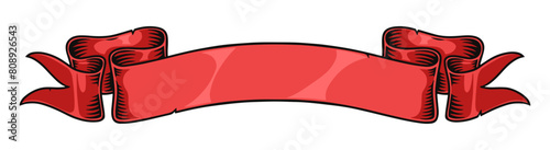 Classic ribbon vintage sticker red