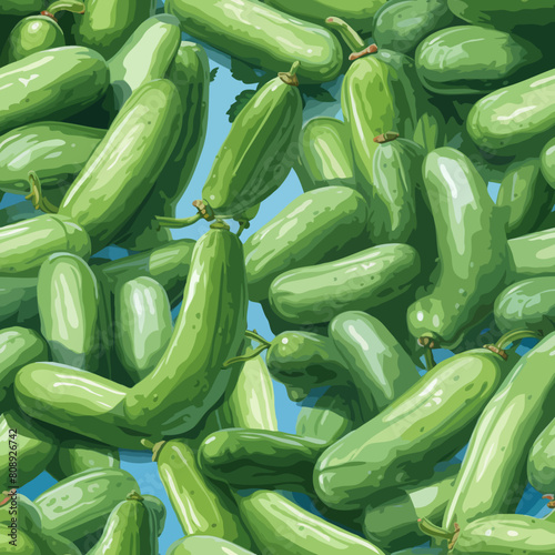 Seamless Colorful Cucumber Pattern