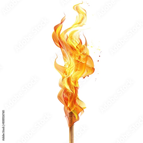 Torch element_hyperrealistic_hyper detailed_isolated on transparent background © LOSER