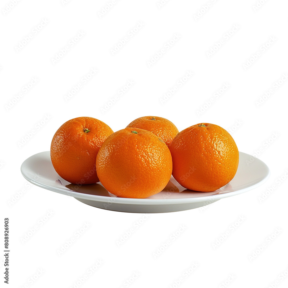 Oranges on a plate isolated on transparent background. Realistic vector illustration. Oranges on a plate isolated on transparent background. Realistic vector illustration.